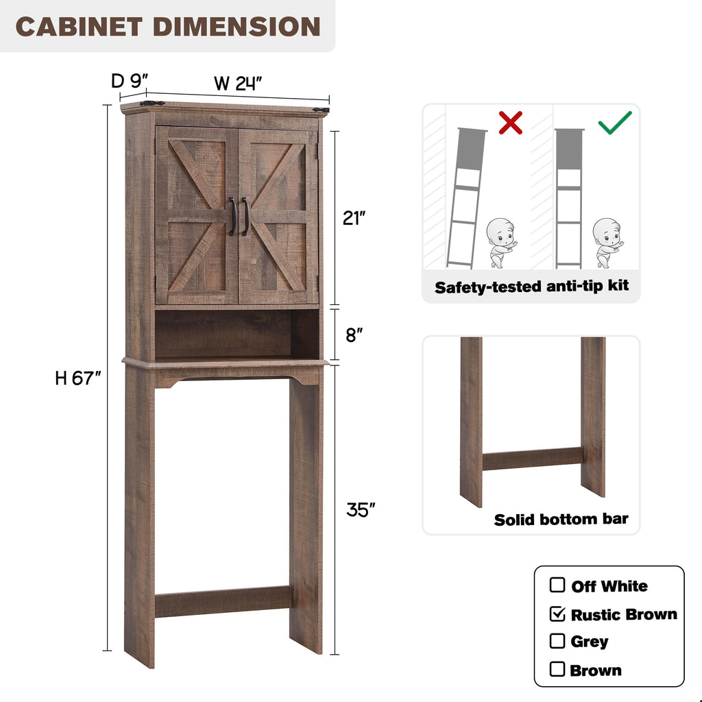 67" Over Toilet Storage Bathroom Cabinet B376658