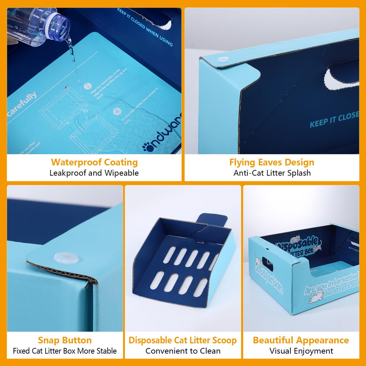 3 Pack Disposable Cat Litter Boxes O658650