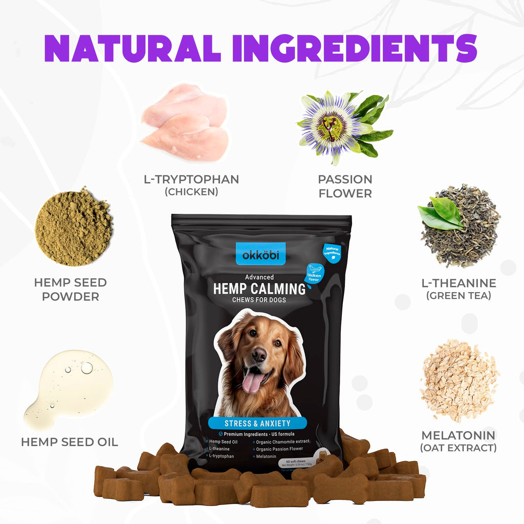 Chicken Flavor 60 Count Calming Chews for Dogs A101