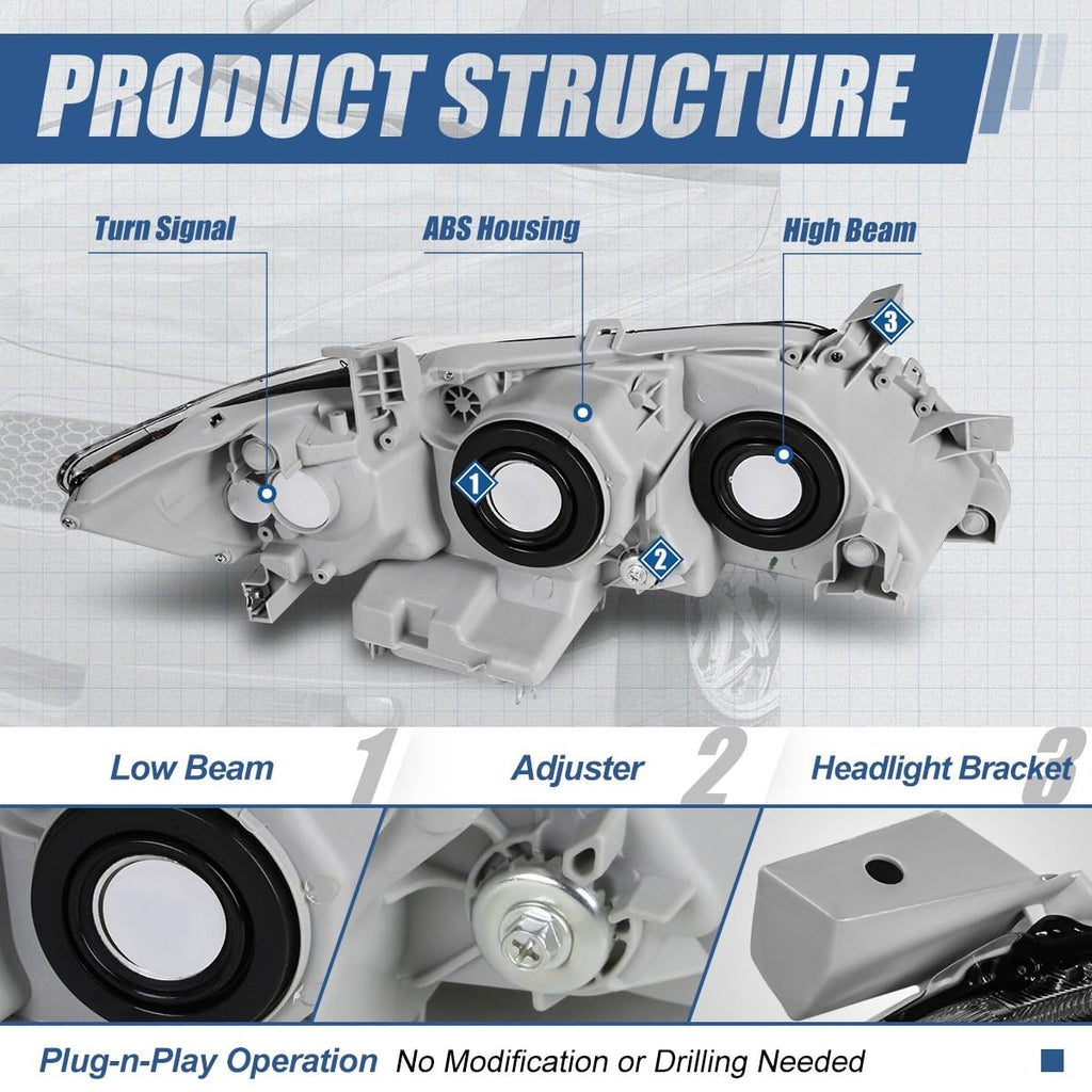 Black Projector Headlights Assembly A33320