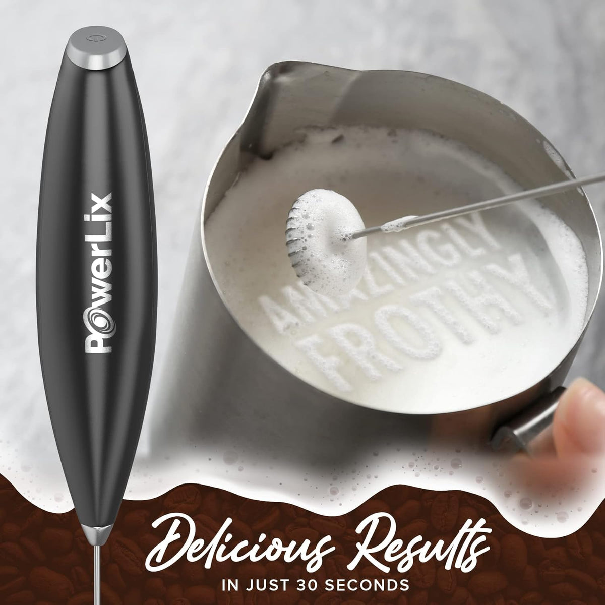 Handheld Battery Operated Electric Whisk Frother With Stand R4495