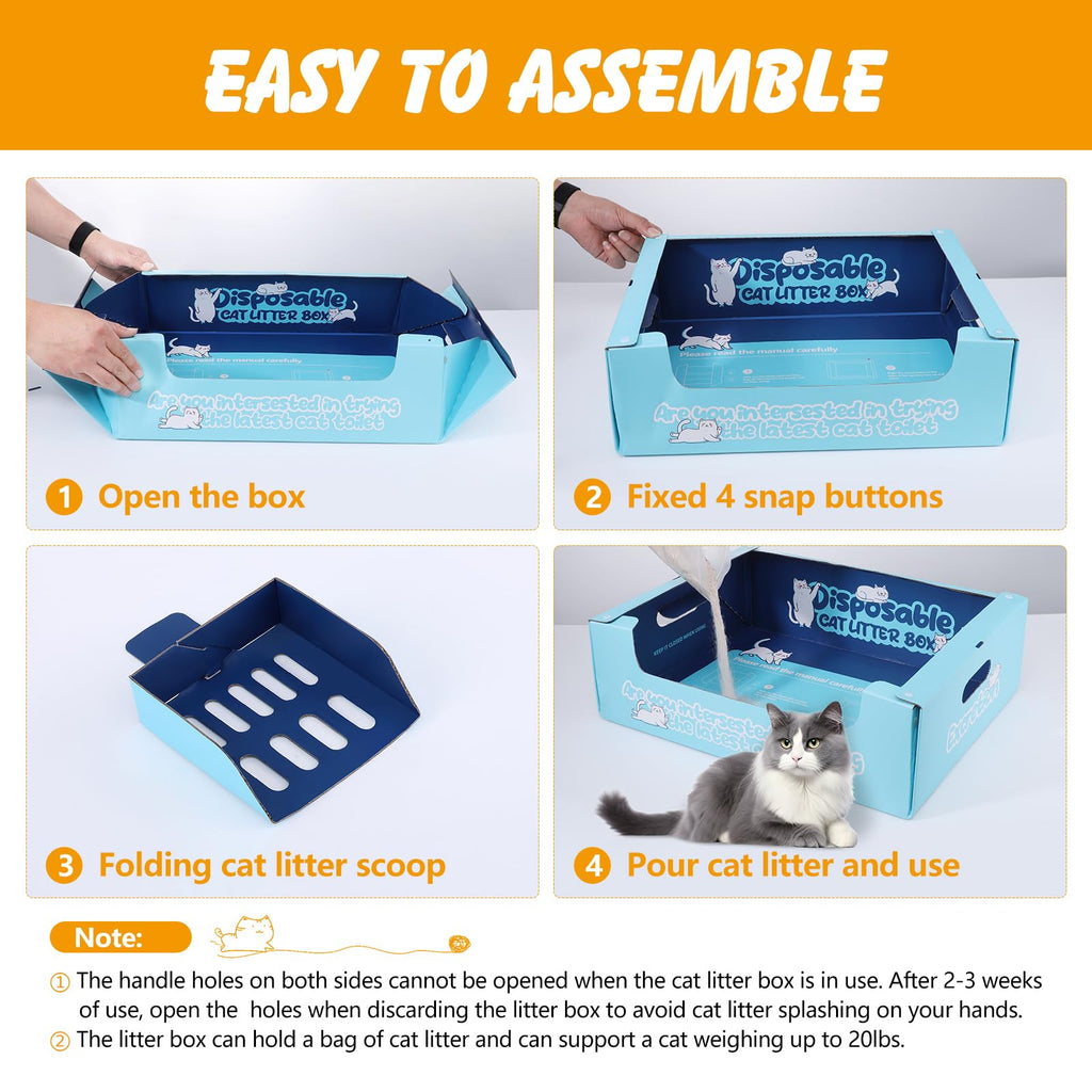 3 Pack Disposable Cat Litter Boxes O658650