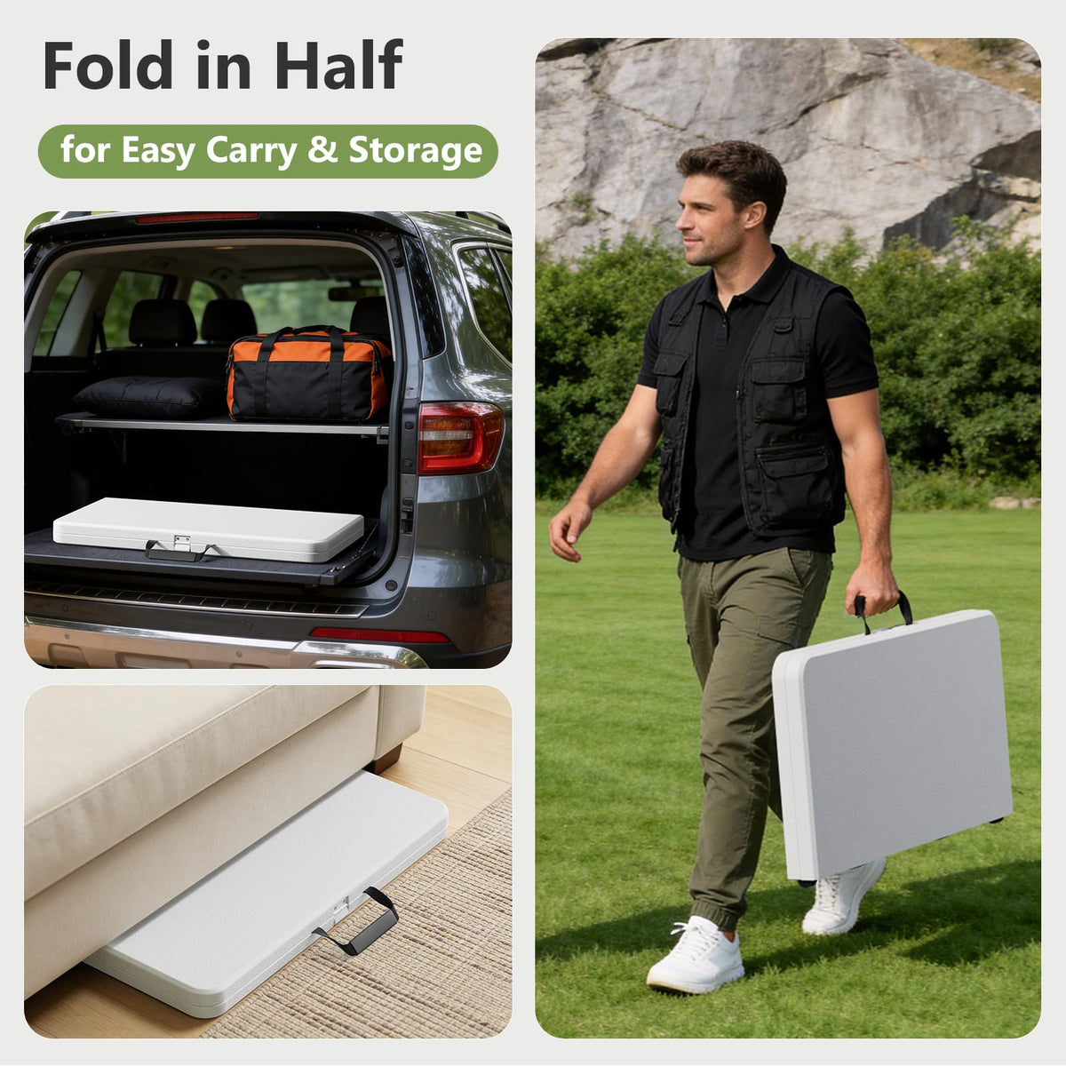 36 Inch Square Folding Card Table with Carrying Handle Q953632
