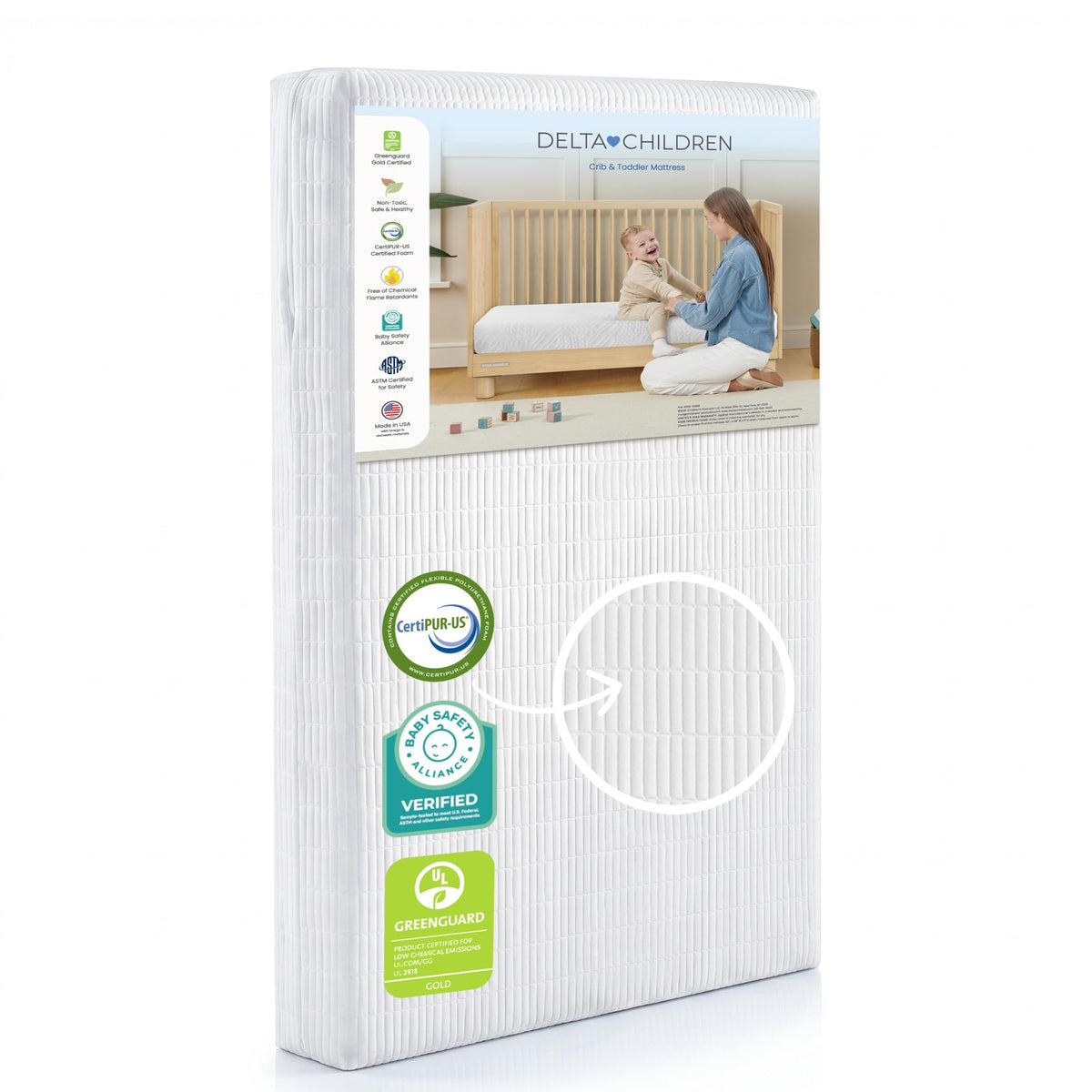 Dual Sided Baby Crib and Toddler Mattress S3068