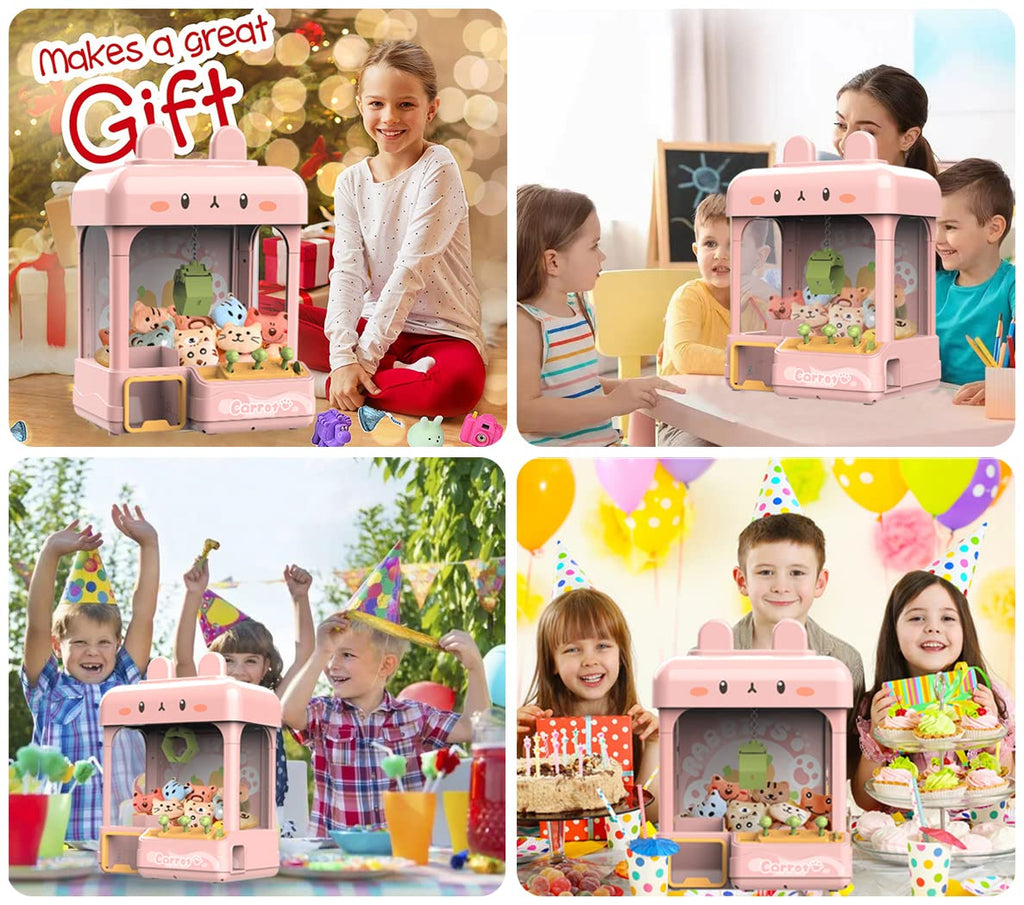 Large Claw Machine with Prizes, Adjustable Sound & Light, Mini Vending Machine, Electronic Arcade Crane Game, Candy Dispenser Toy Y553