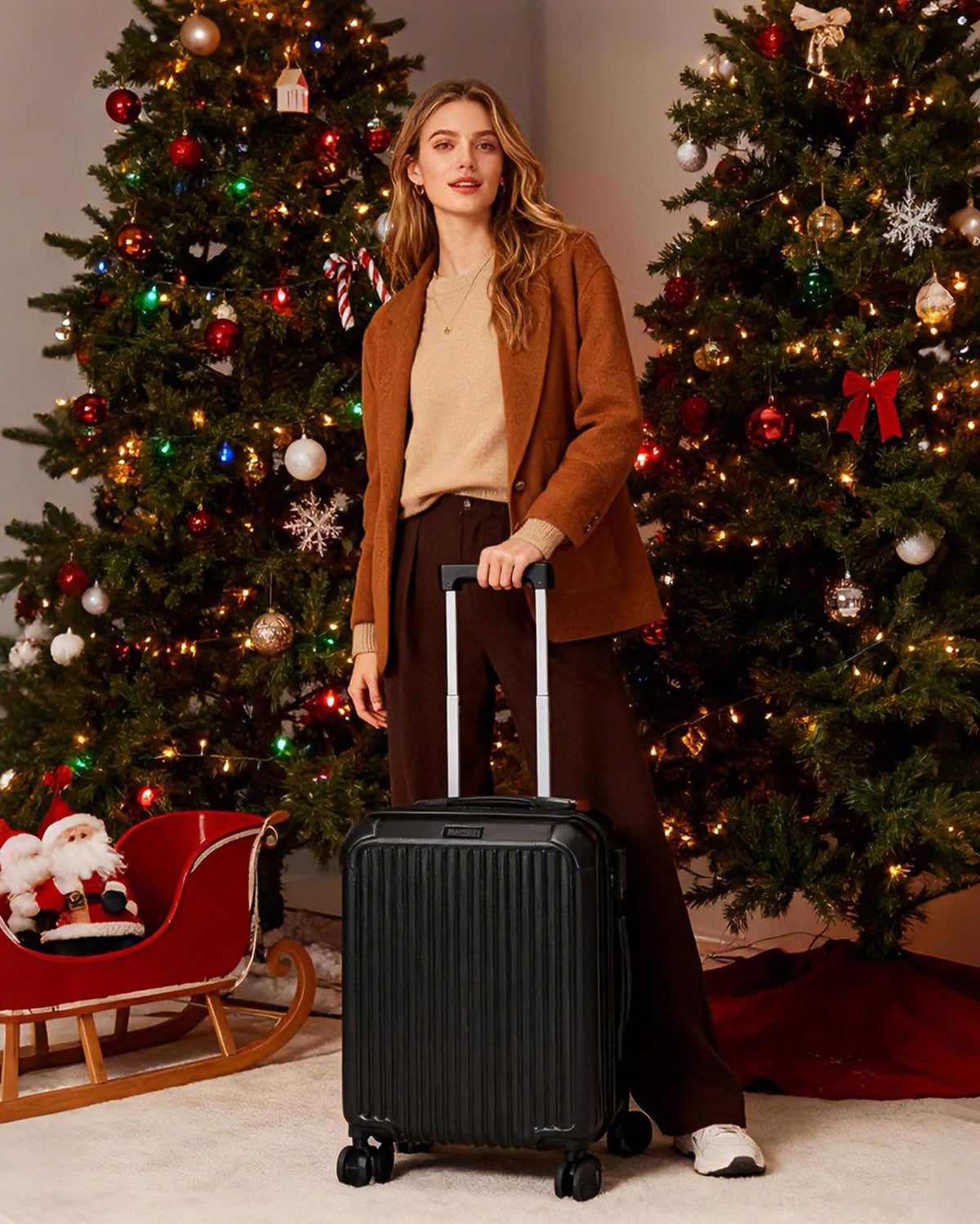 20 Inch Carry On Luggage Black Y326