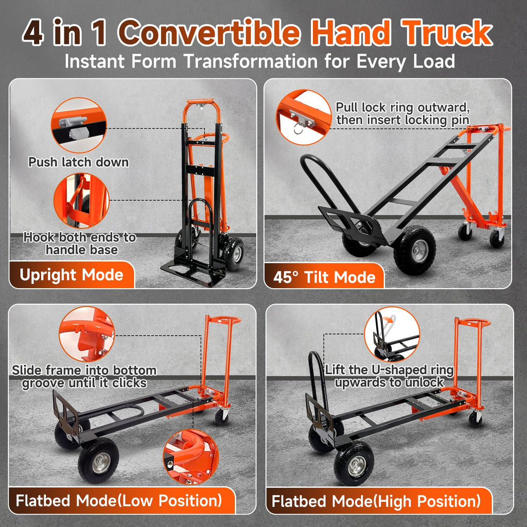 Heavy Duty Convertible Hand Truck with Wheels E30792