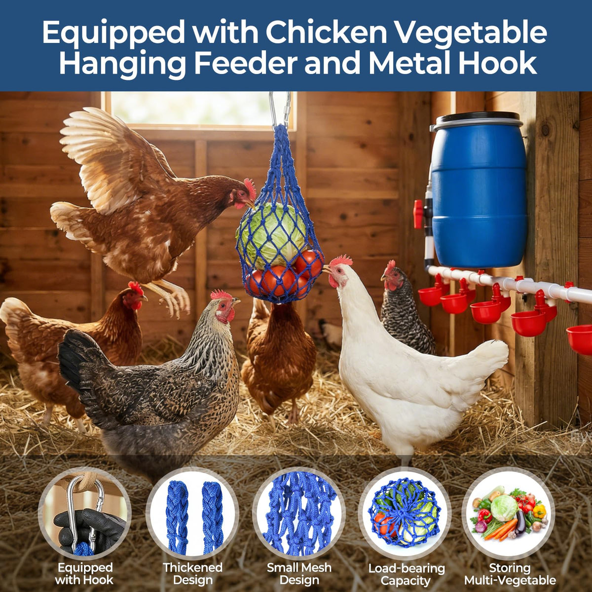 57 Pcs Automatic Chicken Waterer System Set with 8 Water Cups M592