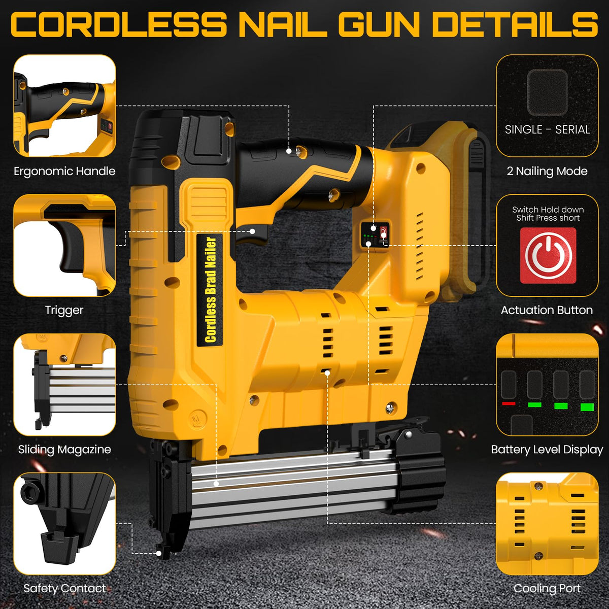 18 Gauge Cordless Brad Nailer & Staple Gun J446