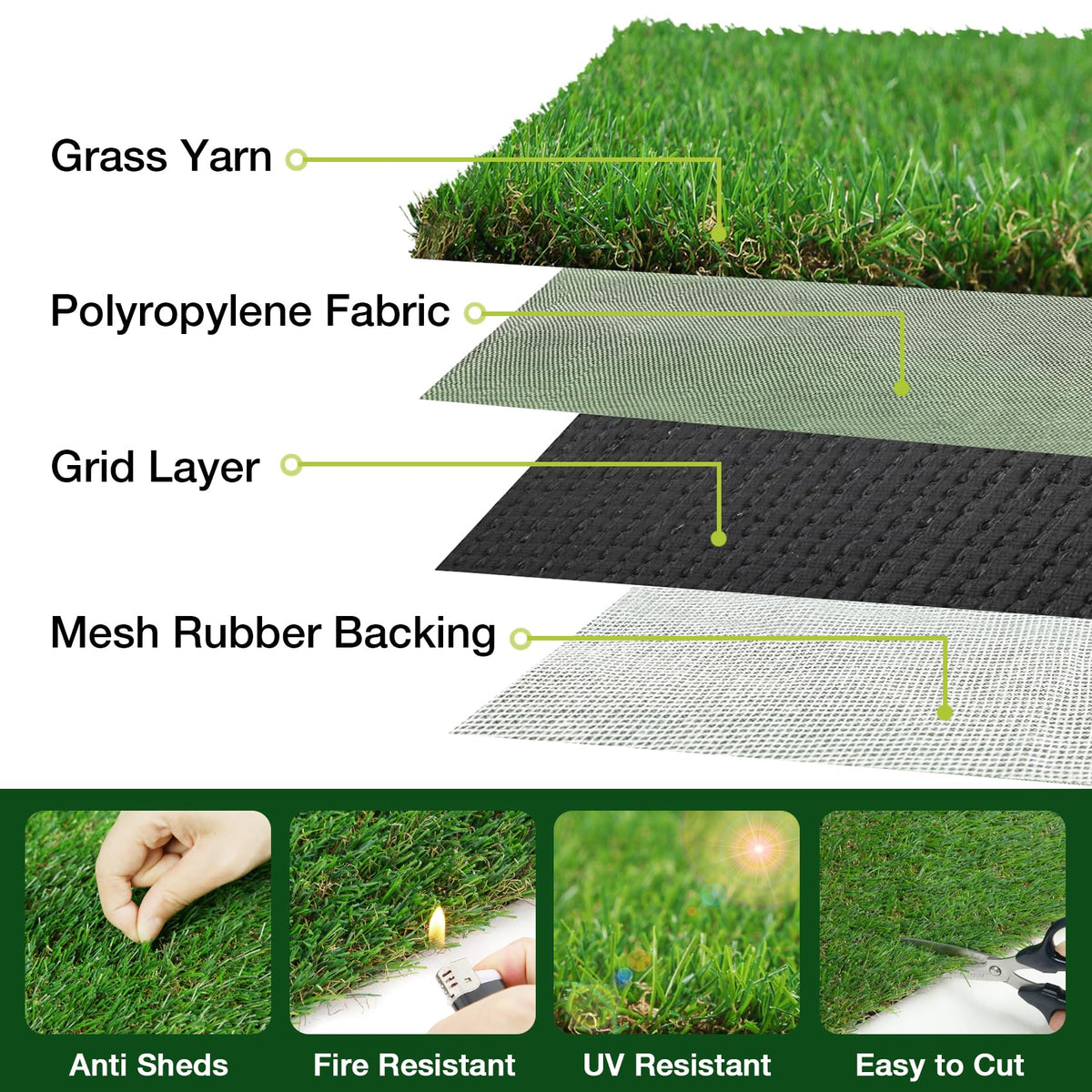 Large Artificial Grass 4 FT x 6 FT G9525