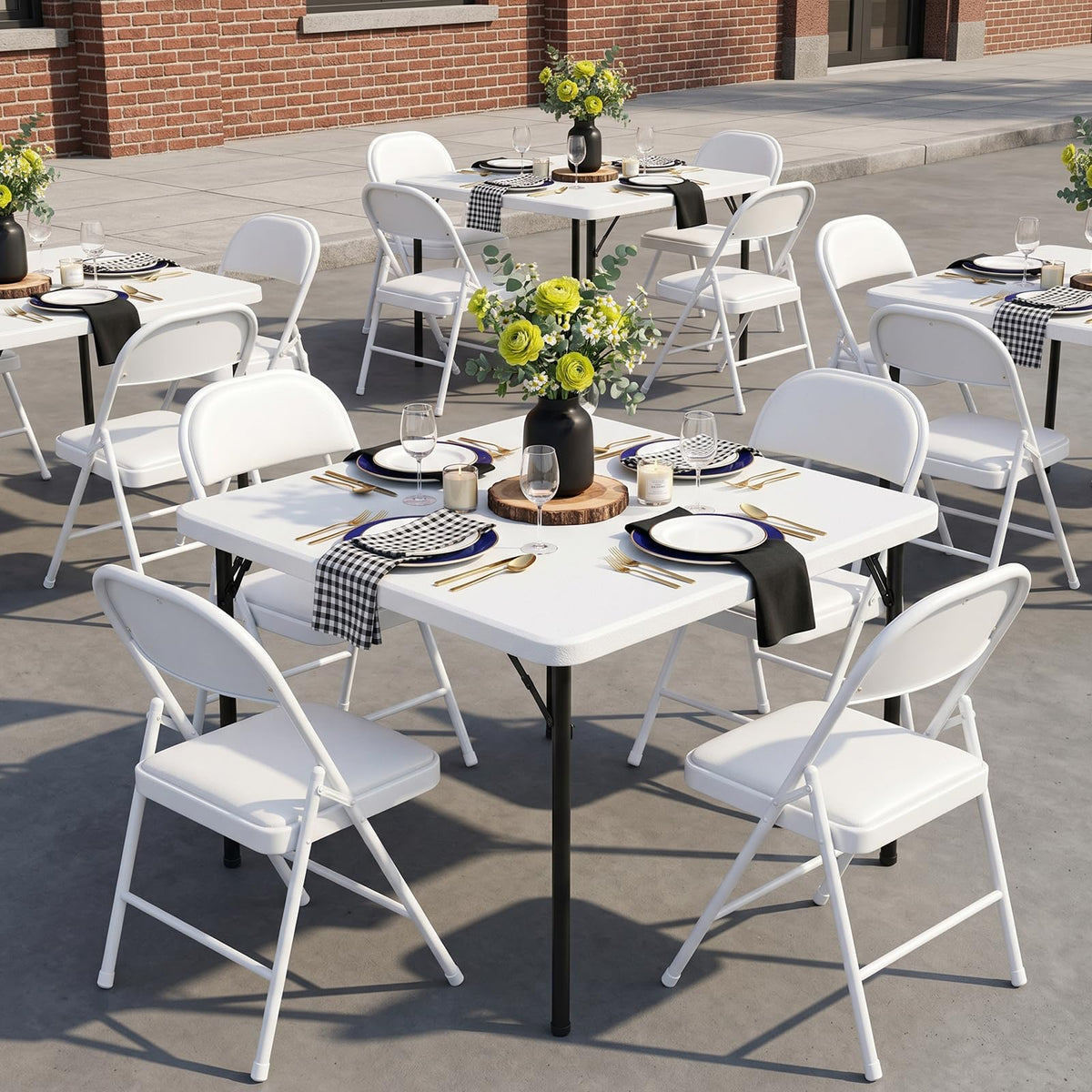 36 Inch Square Folding Card Table with Carrying Handle Q953632