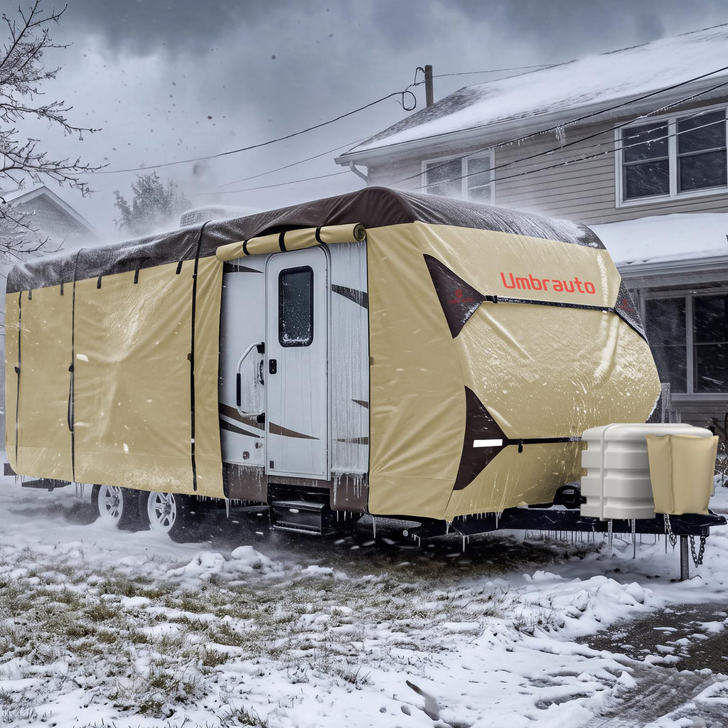 14' ~ 16' Waterproof Windproof Heavy Duty Travel Trailer RV Cover F9939