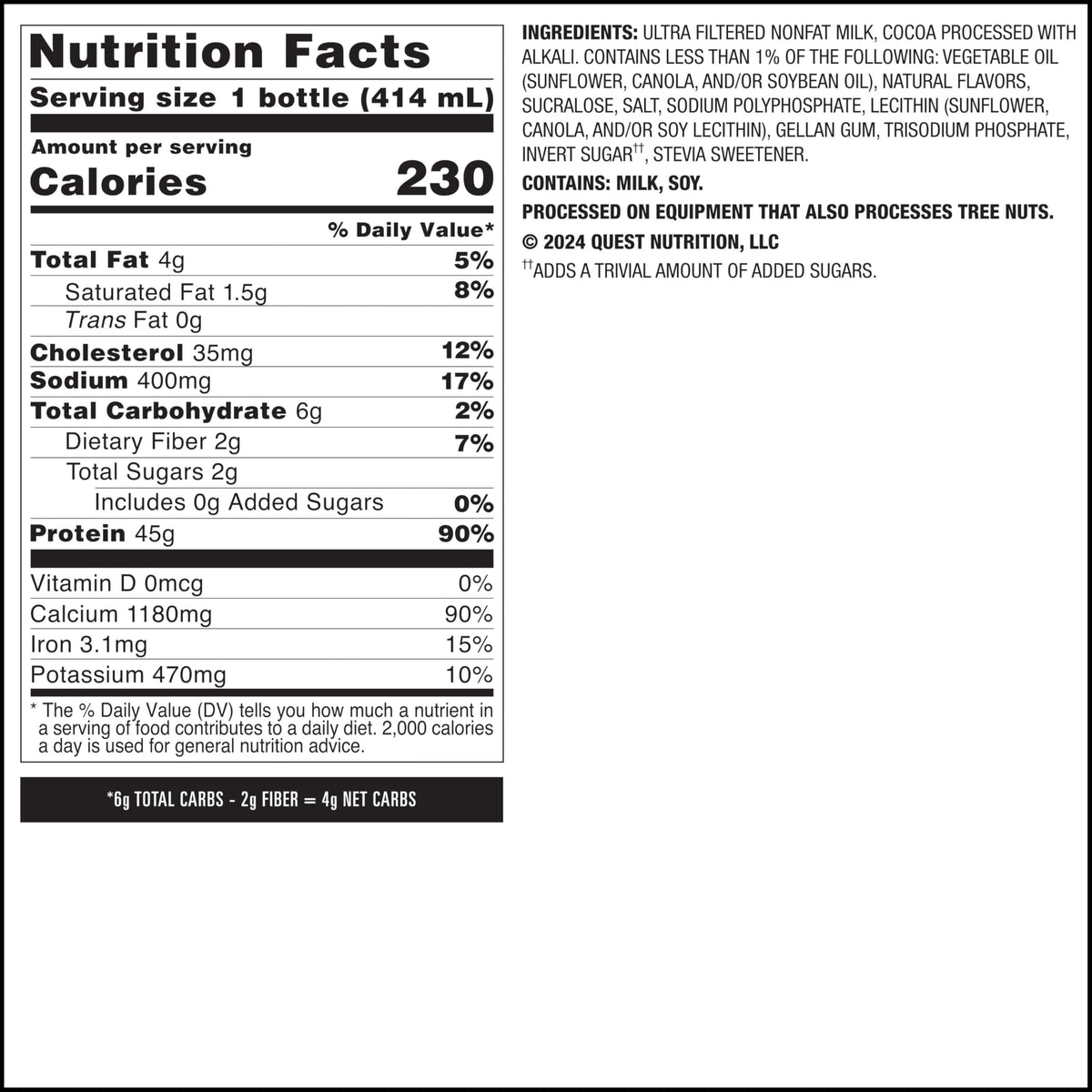 Chocolate Protein Shake, 45g Protein, 12 Count Z613480