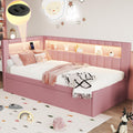 Twin Size Linen Fabric Daybed with Trundle and USB Ports K30954