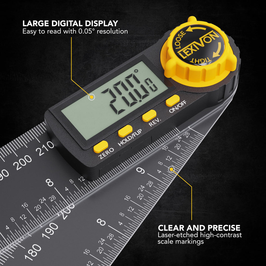 Aluminum Digital Angle Finder Gauge 10-inch 250mm Protractor S204129