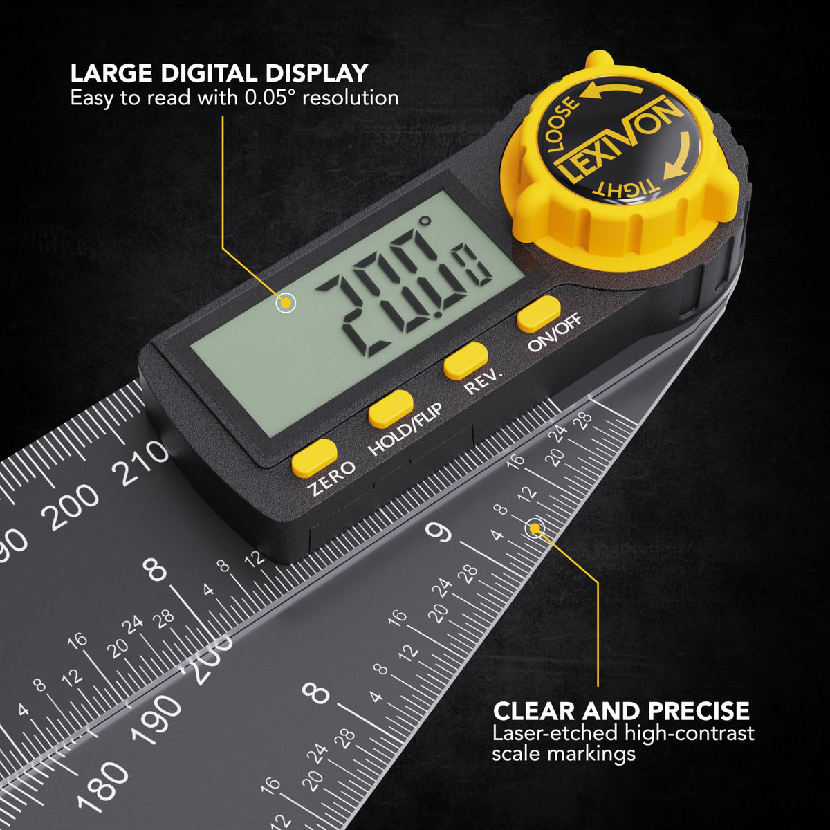 Aluminum Digital Angle Finder Gauge 10-inch 250mm Protractor S204129