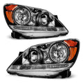 Black Housing Amber Reflector Headlight Assembly Pair R947