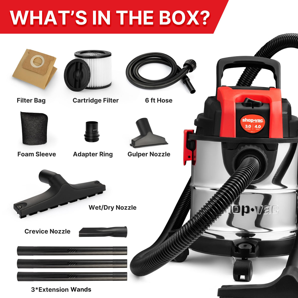 3 Gallon Wet/Dry Vacuum with Blower V444970