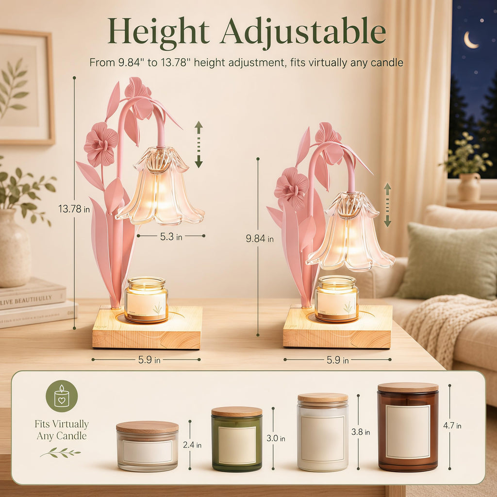 Pink Dimmable Candle Warmer Lamp with Timer L5898