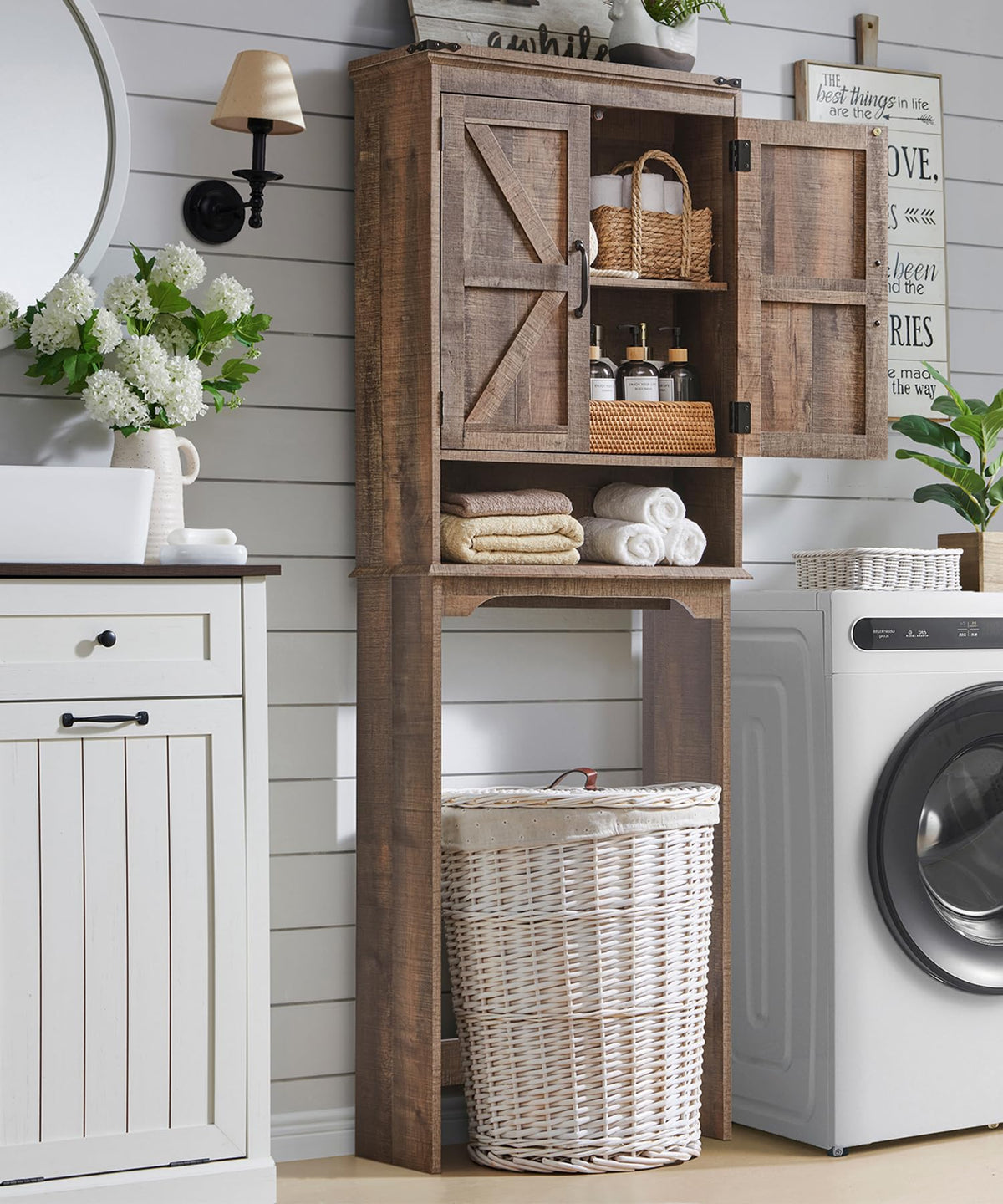 67" Over Toilet Storage Bathroom Cabinet B376658