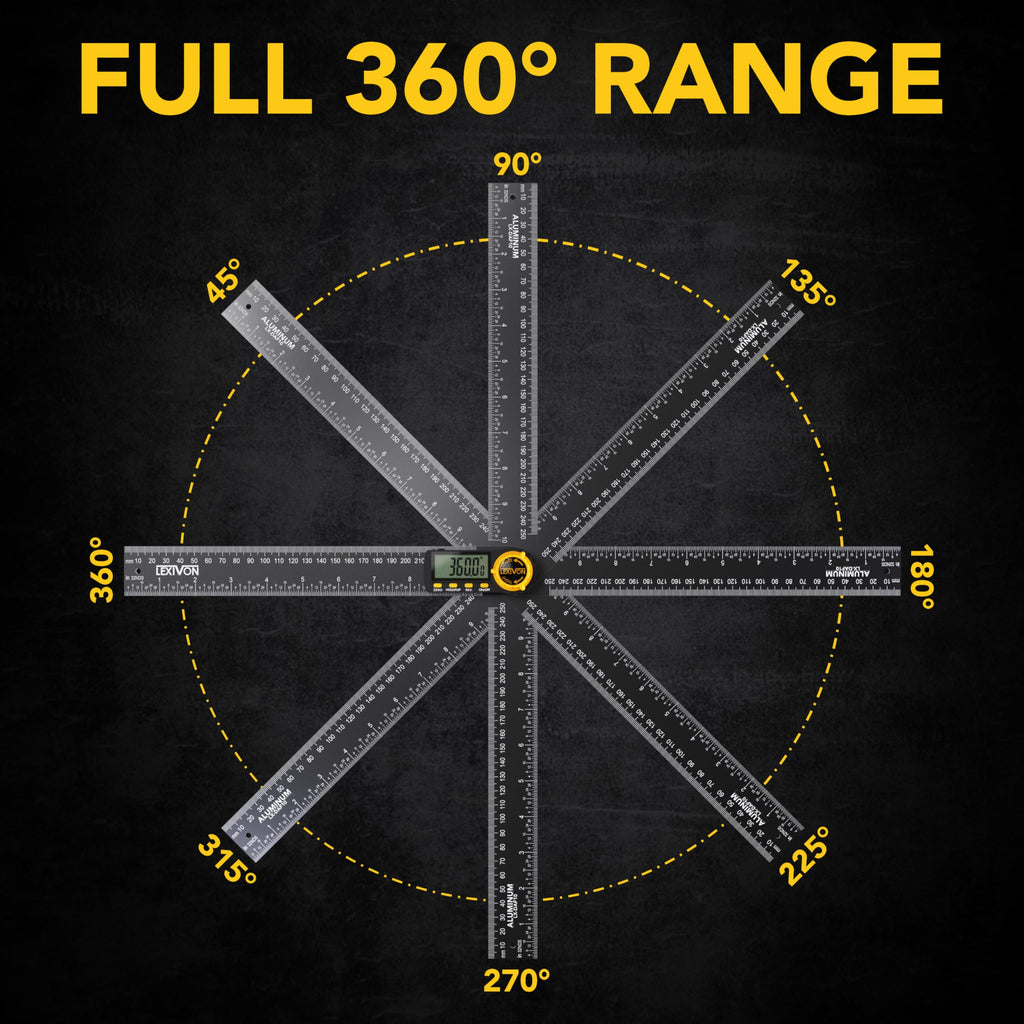 Aluminum Digital Angle Finder Gauge 10-inch 250mm Protractor S204129