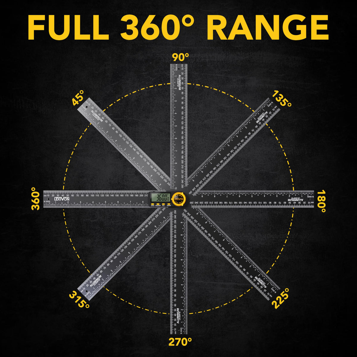 Aluminum Digital Angle Finder Gauge 10-inch 250mm Protractor S204129