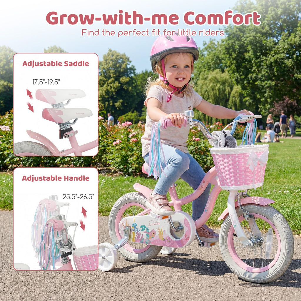 Kids Bike with Basket and Training Wheels X295646