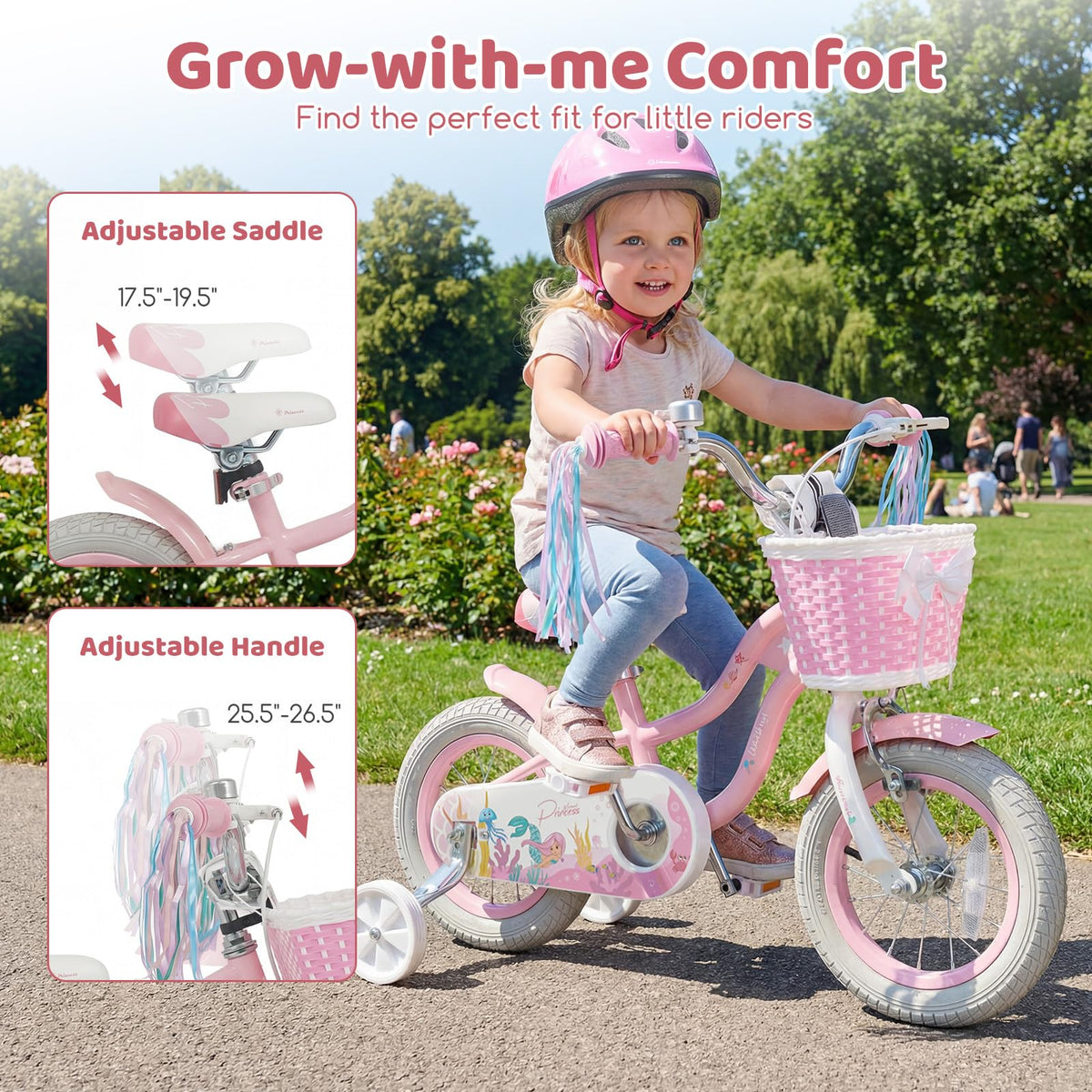 Kids Bike with Basket and Training Wheels X295646