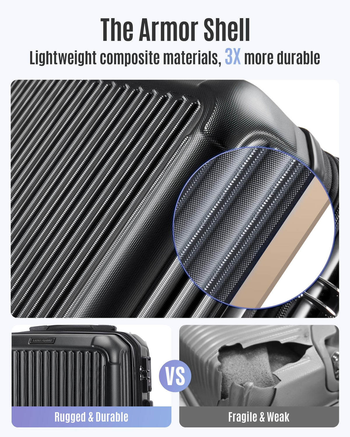 20 Inch Carry On Luggage Black Y326