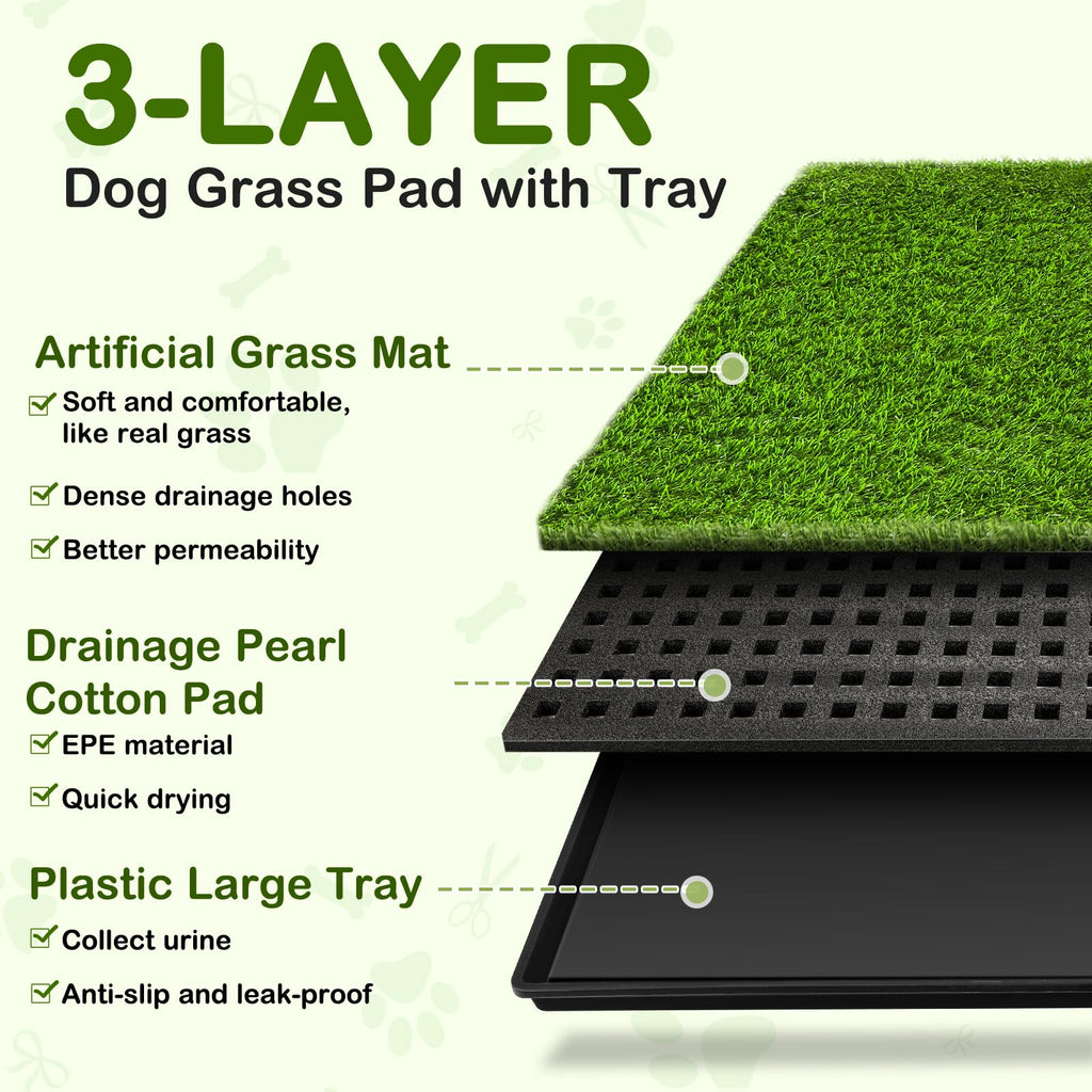 23''X17'' Artificial Turf Dog Grass Pad with Tray X7382