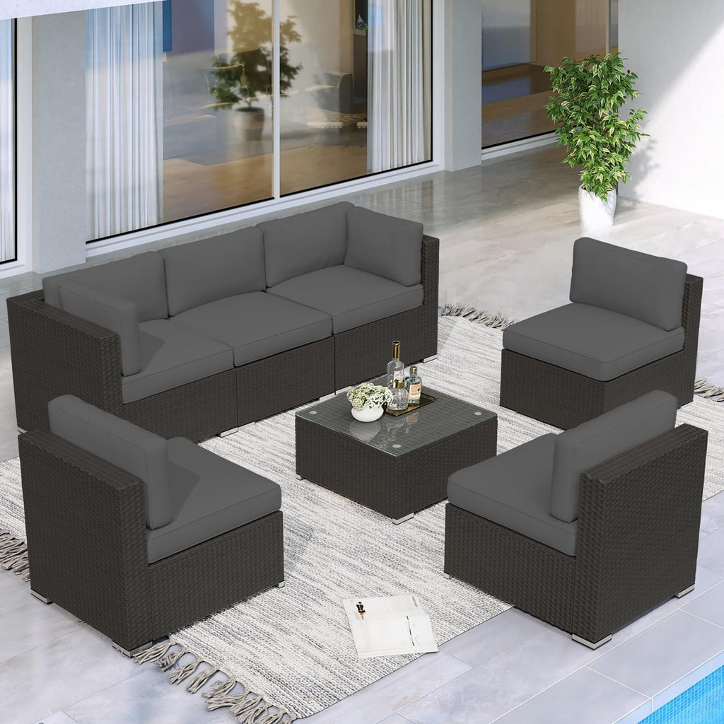 Grey 7-Piece Outdoor Patio Furniture Set M2701