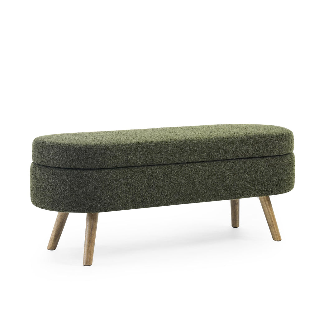 Oval Storage Bench with Rubber Wood Legs E11912