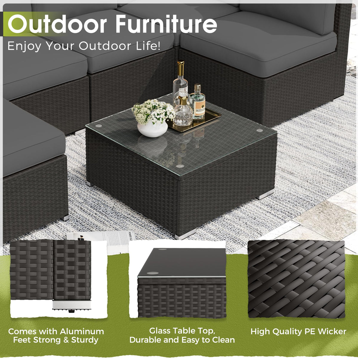 Grey 7-Piece Outdoor Patio Furniture Set M2701