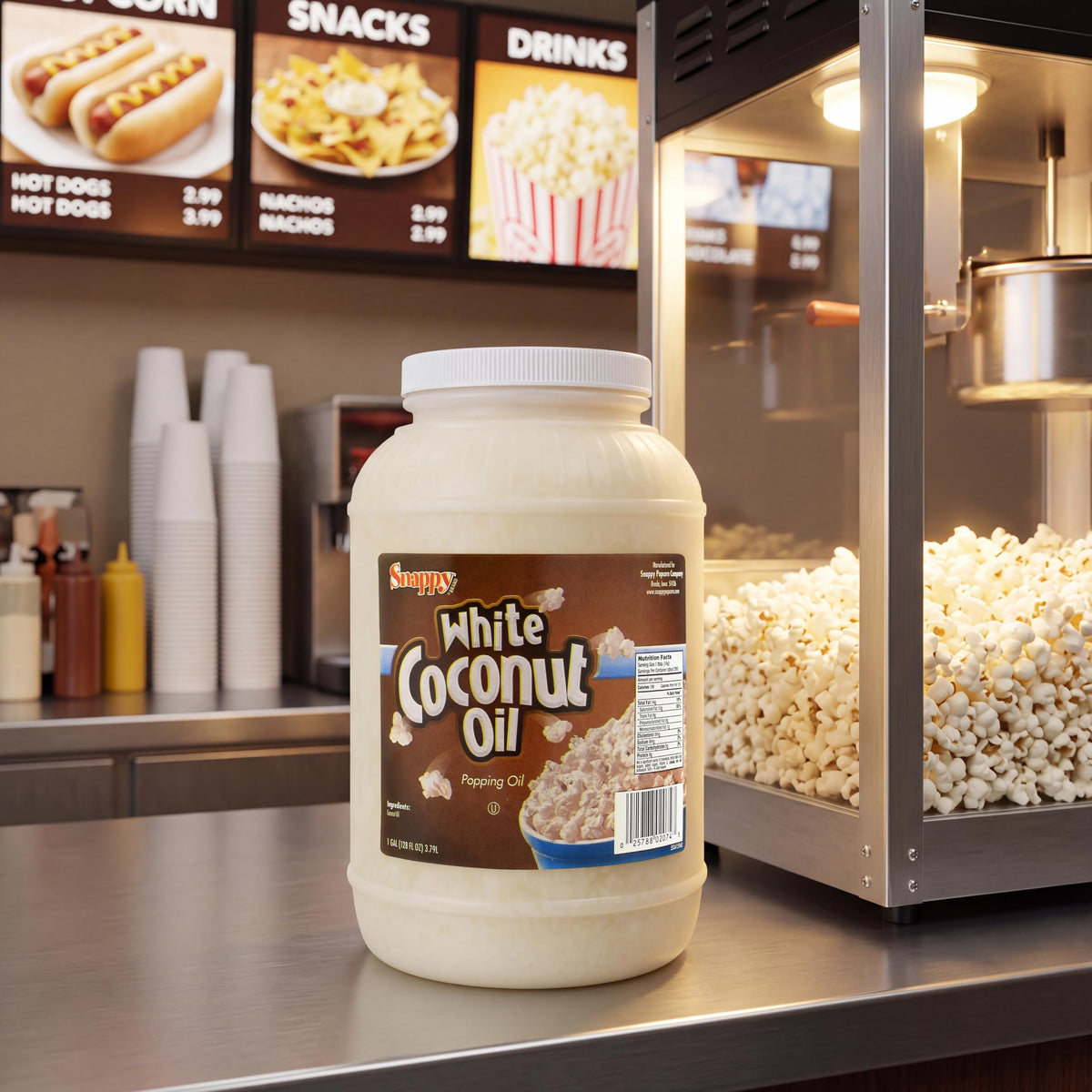 Pure White Coconut Popcorn Oil 1 Gallon U749
