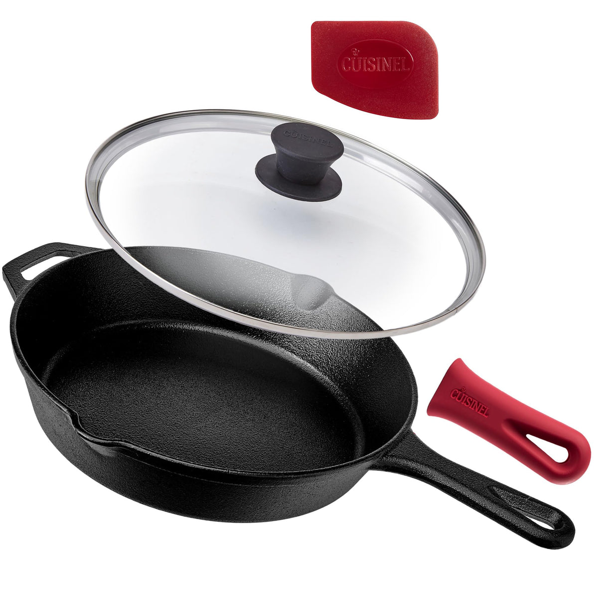 10 Inch Pre-Seasoned Cast Iron Skillet with Lid S3485