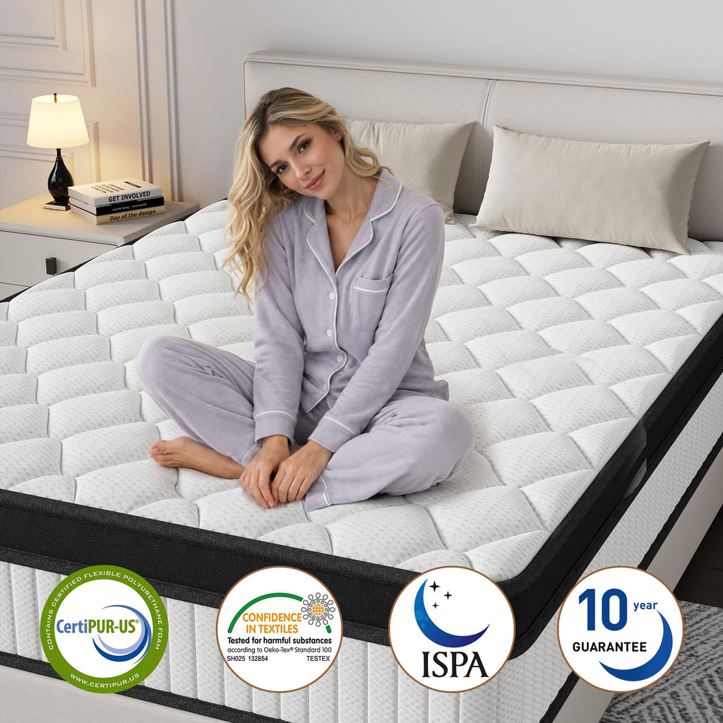 12 Inch Medium Firm Memory Foam Pocket Spring Hybrid Mattress G203