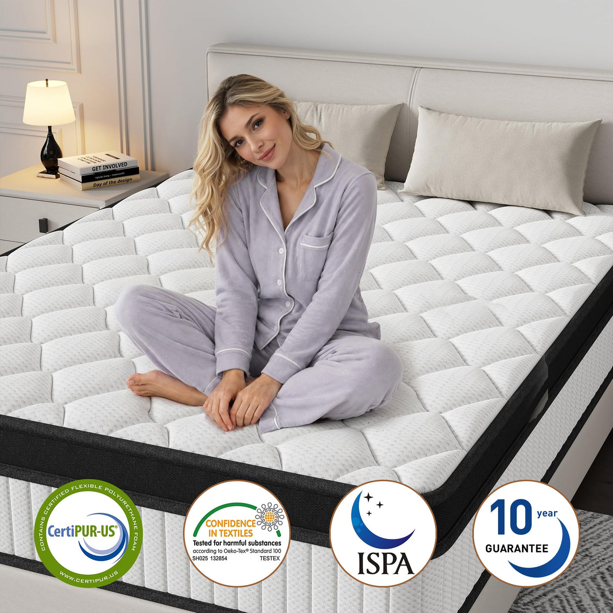 12 Inch Medium Firm Memory Foam Pocket Spring Hybrid Mattress G203