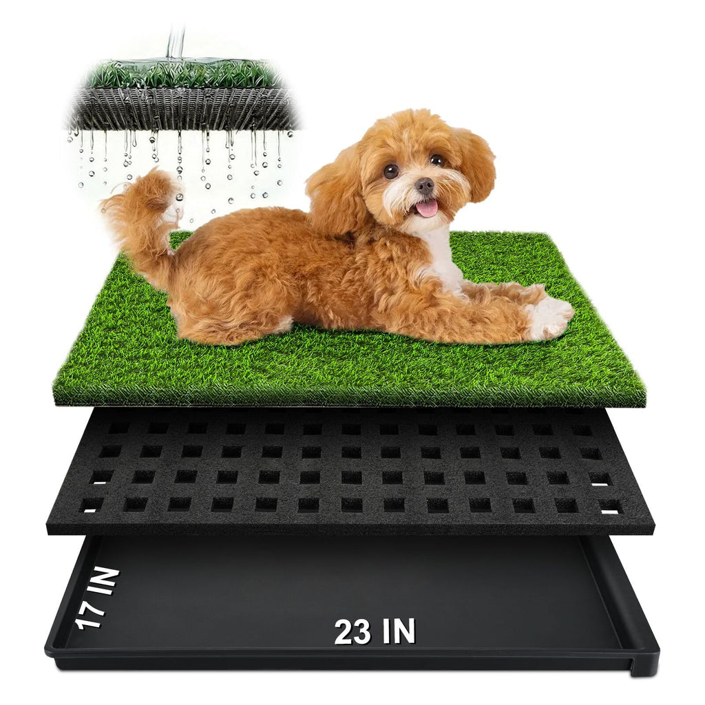 23''X17'' Artificial Turf Dog Grass Pad with Tray X7382