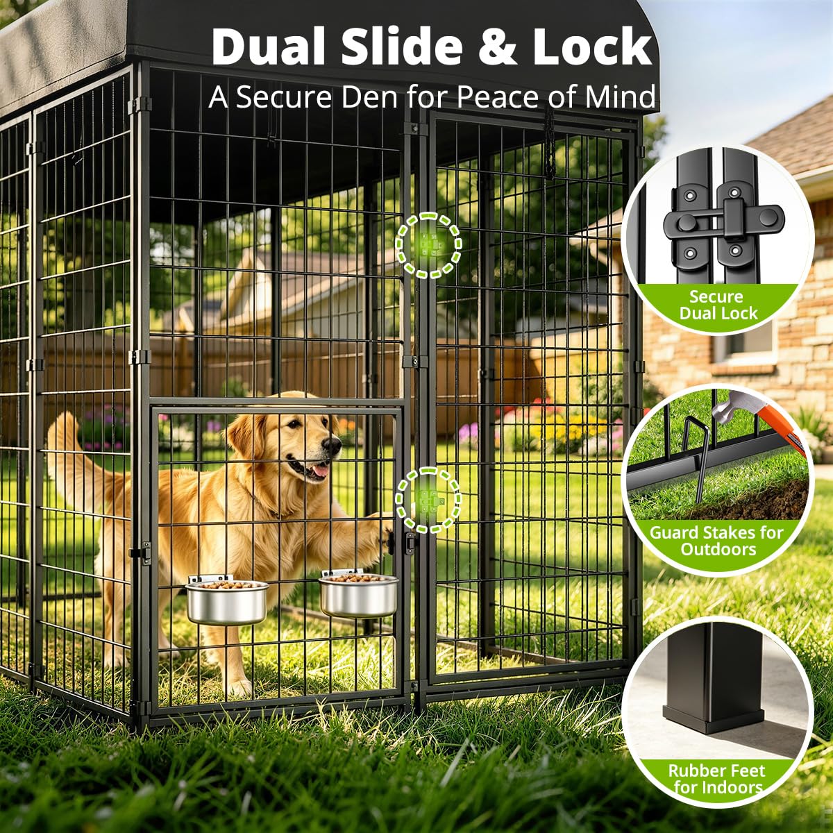 8x4x6ft Outdoor Dog Kennel with Roof Z850