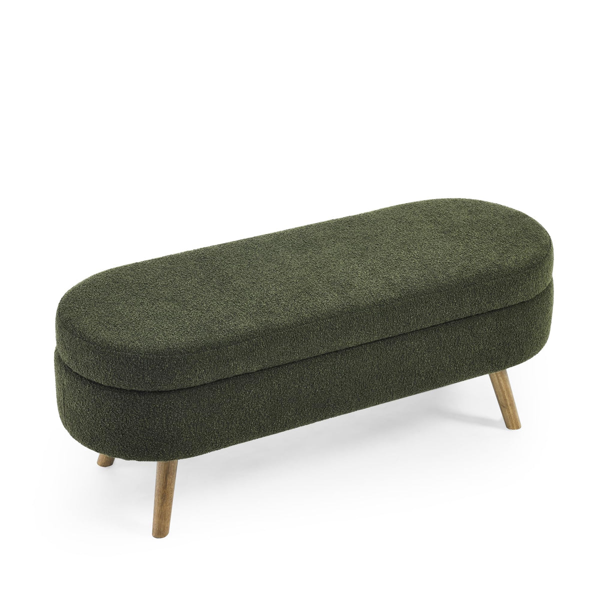 Oval Storage Bench with Rubber Wood Legs E11912