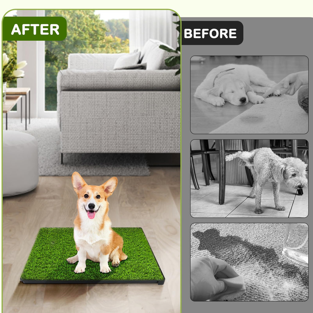 23''X17'' Artificial Turf Dog Grass Pad with Tray X7382