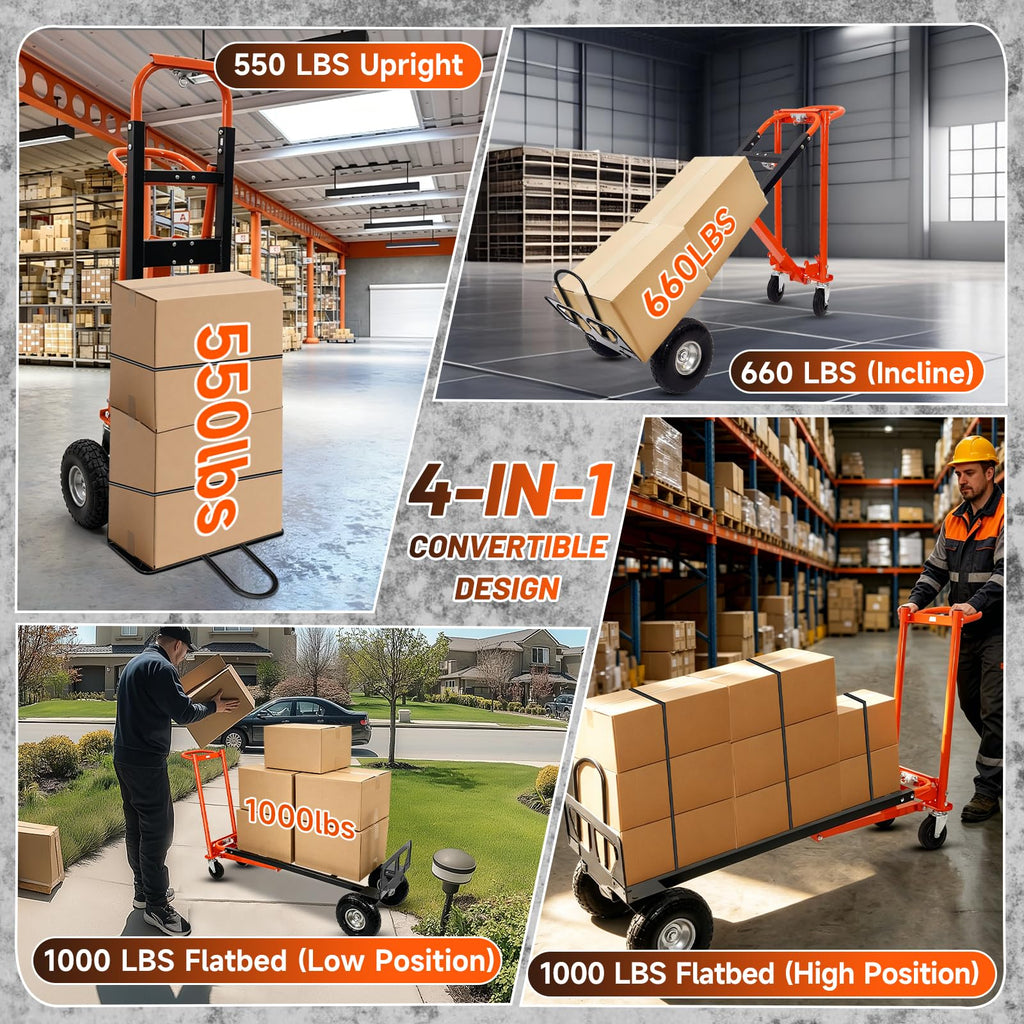 Heavy Duty Convertible Hand Truck with Wheels E30792