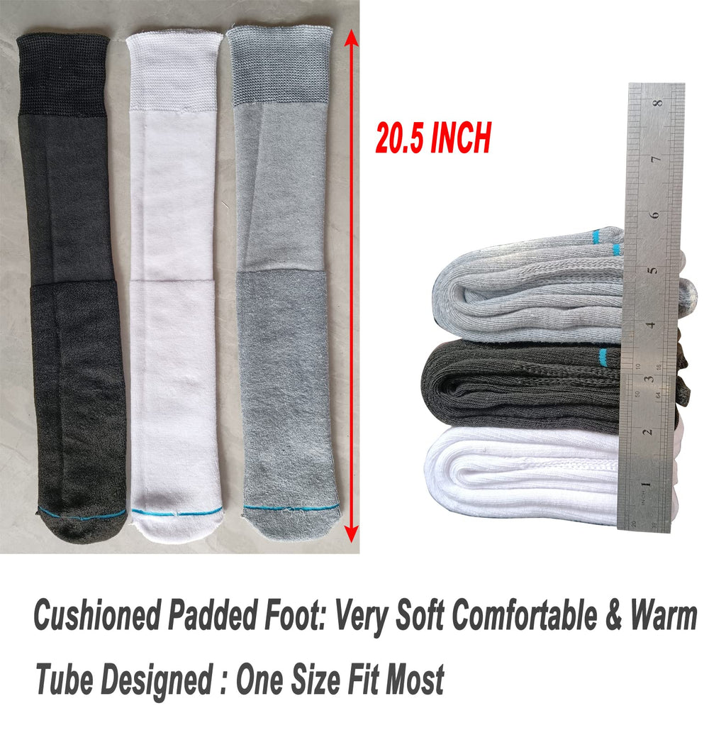 White 2 Pairs Medical Tube Socks E6142