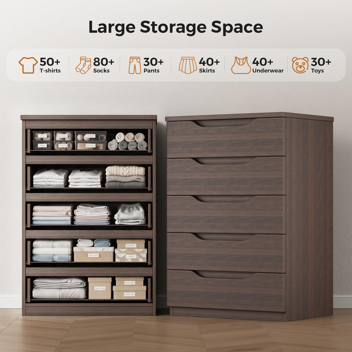 Brown 5 Drawer Dresser X96587