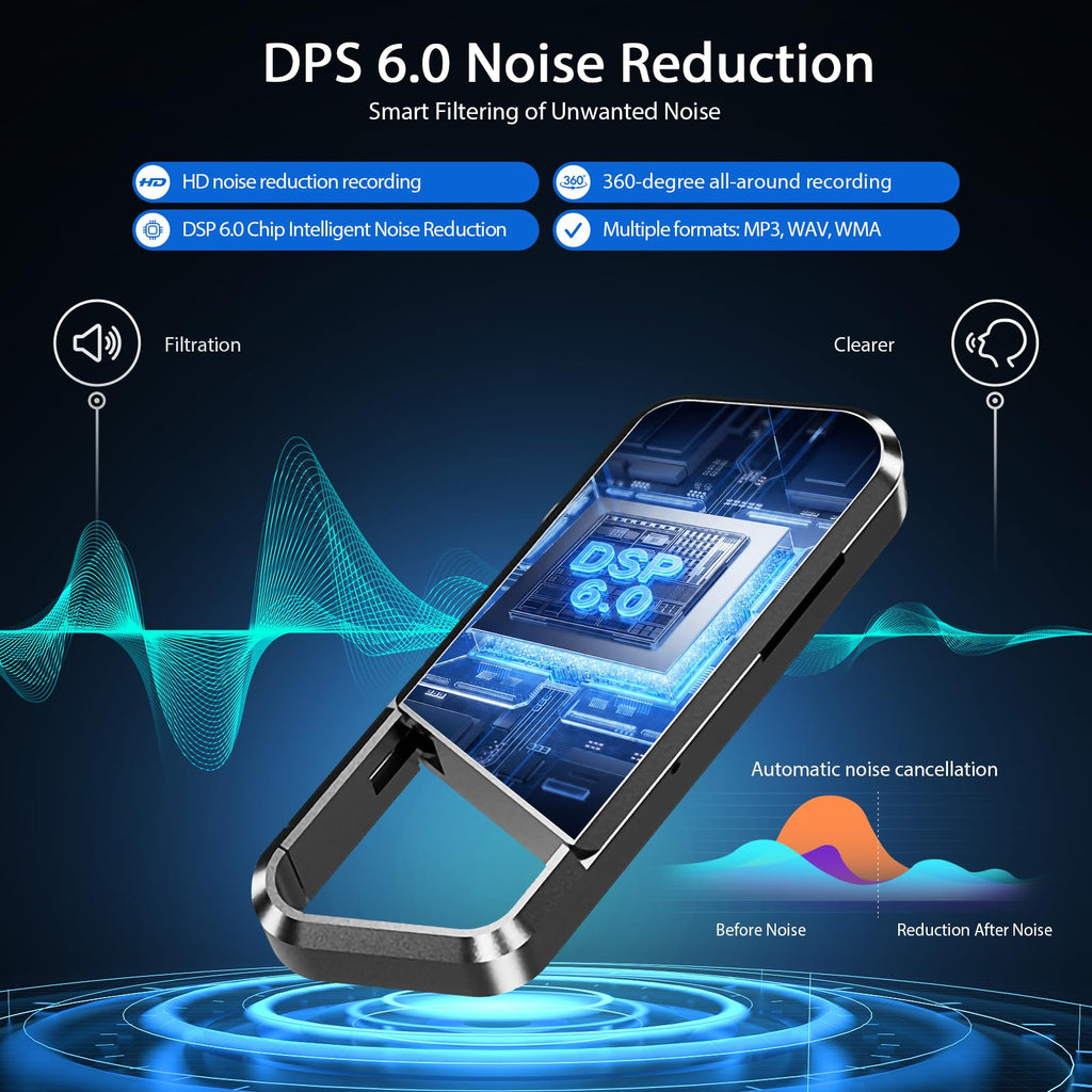 Voice Activated Recorder with Noise Reduction Portable Audio Recorder V988