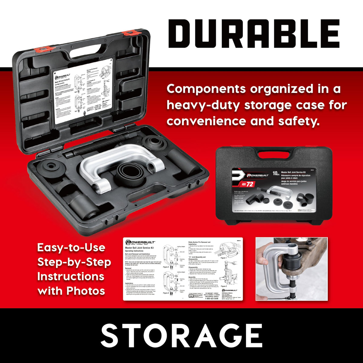 10 Piece Ball Joint Service Tool Kit with Storage Case L323