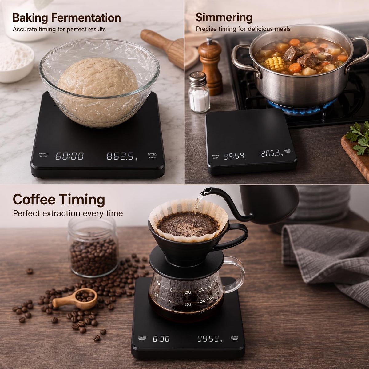 Rechargeable Digital Coffee Scale with Timer S571036