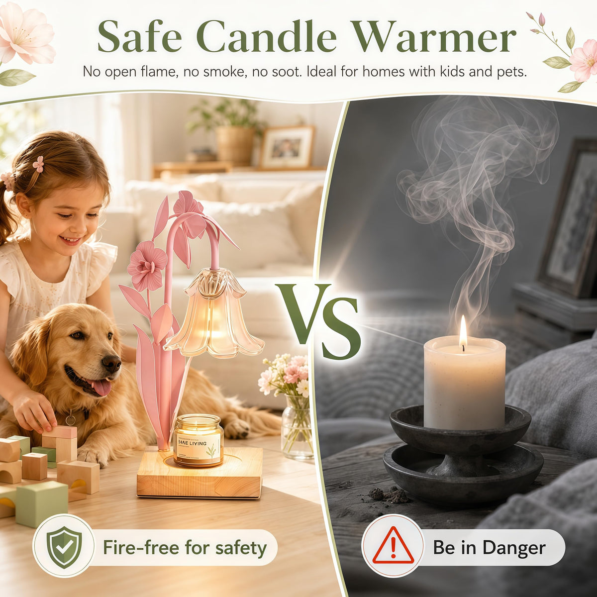 Pink Dimmable Candle Warmer Lamp with Timer L5898