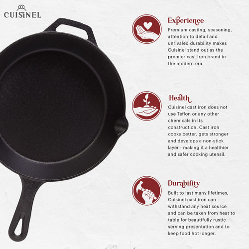 10 Inch Pre-Seasoned Cast Iron Skillet with Lid S3485