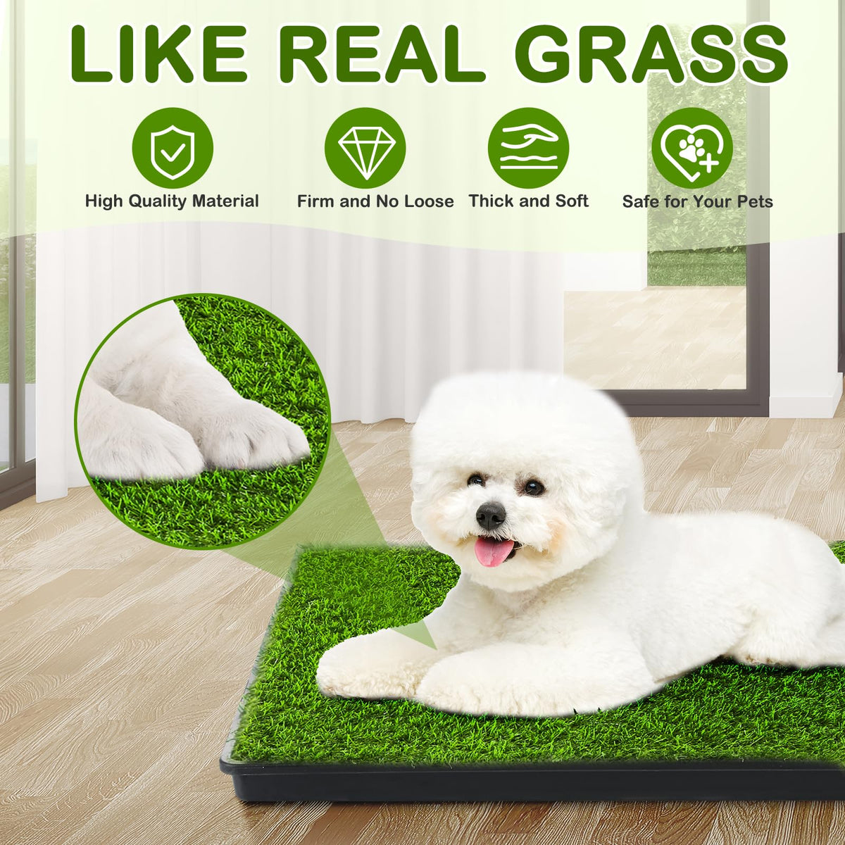 23''X17'' Artificial Turf Dog Grass Pad with Tray X7382